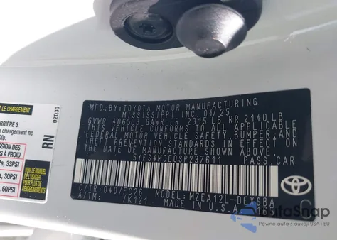 2025 Toyota Corolla Se from USA, damaged, VIN 5YFS4MCE0SP237611